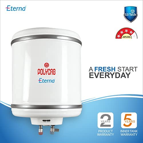 Polycab Eterna 10L Storage Water Heater (Geyser 10 litres) (White)