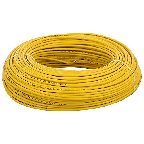 Polycab 14/.3Mm 1 Sqmm 1 core Yellow Copper Flexible Insulated  Fr Cable (Coil of 300 Metres )