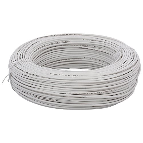 Polycab 1 Sqmm Single core Fr Pvc Insulated Copper Flexible Cable White (100 Meters)