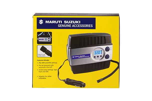 Maruti Suzuki Tyre Air Inflator - Digital 2-In-1 With Built-In Torch - 990J0M999W0-130