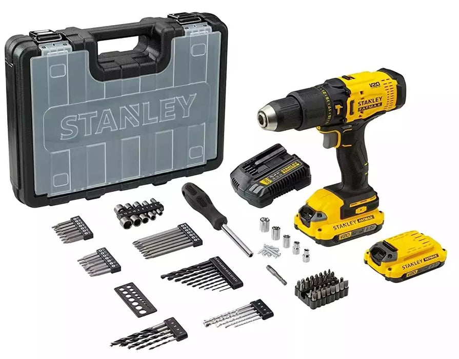 Stanley 1500 RPM Brushed Hammer Drill Machine Kit (With Battery), SCD711D2KA-B1