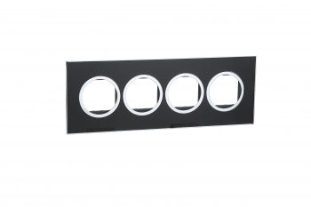 Legrand 576583 - 8M MIRROR FINISH BLACK ARTEOR ROUND COVER PLATS WITH FRAME