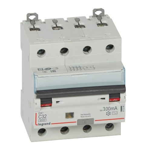 Legrand 411372 - 32A FP 100mA 10KA C~ AC:240/415V DX3 RCBOs