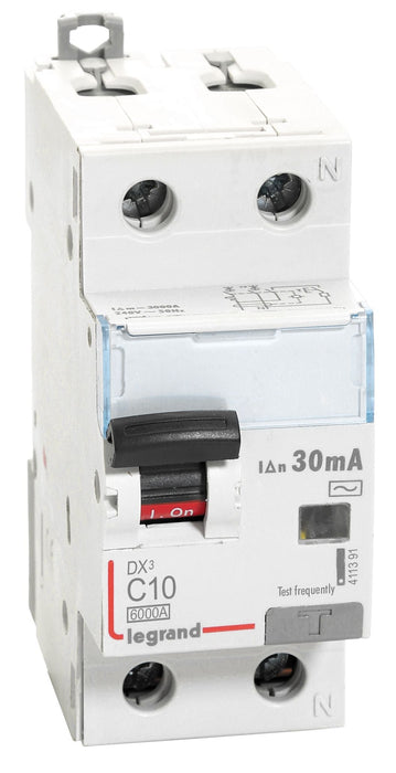 Legrand 411391 - 10A DP 30mA 6kA AC:240V AC TYPE DX3 RCBOs