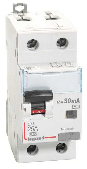 Legrand 411415 - 25A DP 30mA 6kA AC:240V HPI TYPE DX3 RCBOs