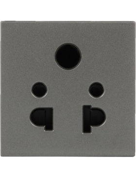 Legrand 573670 - 6A 2/3 PIN 2 MODULE UNIVERSAL MAGNESIUM SOCKET SHUTTERED INDIA ARTEOR