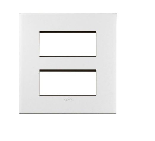 Legrand 575760(S) - 2 X 4MODULE WHITE COVER WITH FRAME ARTEOR PLATE