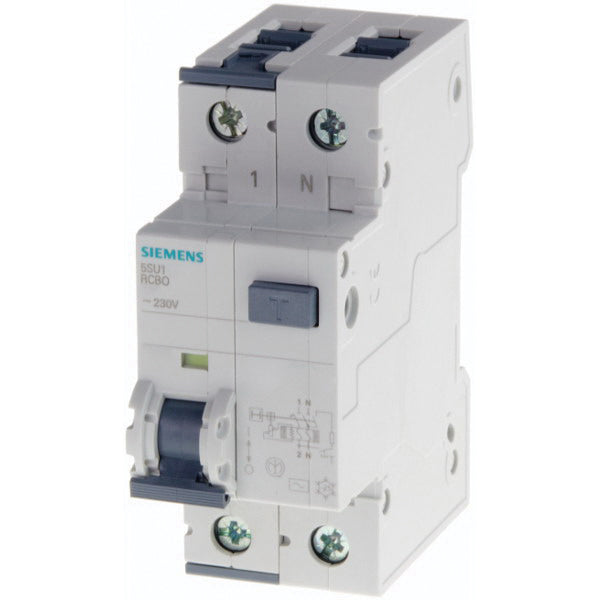 Siemens 5SU13541RC10 - 10A 1P+N 30mA 10KABETAGARD RCBO UN 240VAC 50..60HZ.