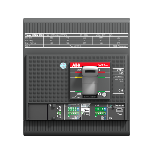 ABB MCCB - Tmax- XT and accessories - 1SDA100028R1 XT2N 160 Ekip LIG In=100A 4p F F