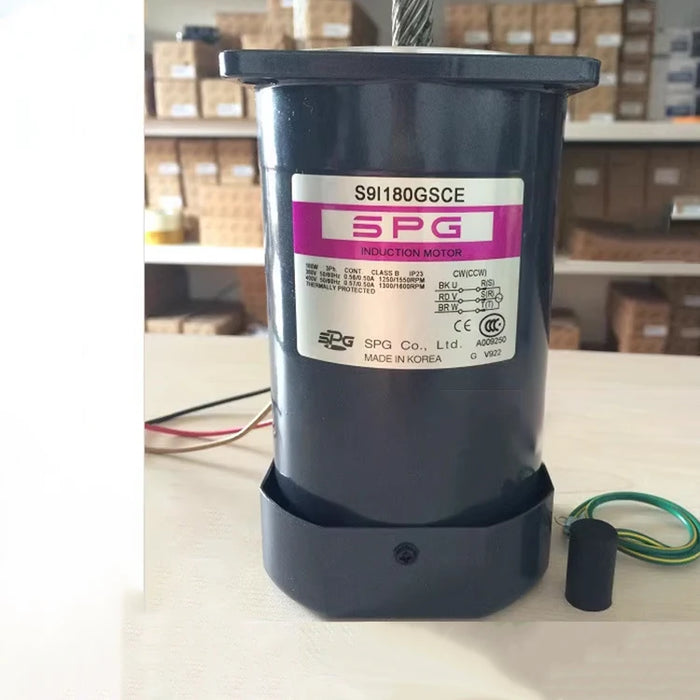 SPG Induction Motor S9I180Gsce - 180 W, 3 Phase 380-440 V, Lead Wire, 50/60 Hz,1500Rpm, Pinion Shaft.