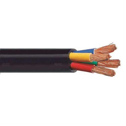Polycab 1 Sqmm 4 Core Black Copper PVC Insulated Sheathed Flexible Cable, Length: 100m