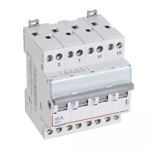 Legrand 604022 40A FOUR POLE TWO WAY CENTRE OFF 400V AC LEXIC CHANGEOVER SWITCHES