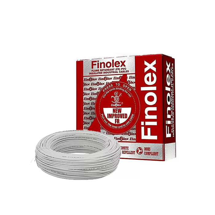 Finolex 0.5 SQMM SINGLE CORE (FR) PVC INS. COPPER FLEXIBLE CABLE WHITE - (100 Meters)