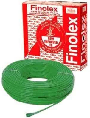 Finolex 1 SQMM SINGLE CORE (FR) PVC INS. COPPER FLEXIBLE CABLE GREEN - (100 Meters)