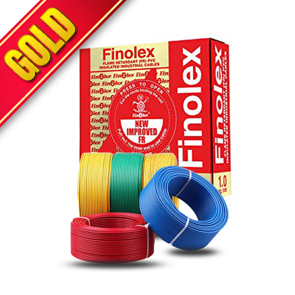 Finolex 4 SQMM 1 CORE YELLOW FR PVC INSULATED INDUSTRIAL CABLES GOLD PACK 90MTR - (90 Meters x 8 Coil)