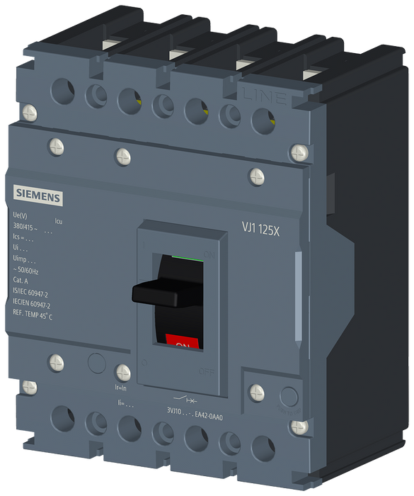 Siemens Sinova MCCB IEC FS0 125A TM FTFM 4P 10kA 32A - 3VJ10030EA420AA0