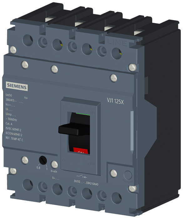 Siemens Sinova MCCB IEC FS0 125A TM ATFM 4P 18kA 25A - 3VJ10921EB420AA0