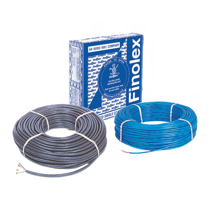 Finolex 1 SQMM SINGLE CORE PVC INS. COPPER FLEXIBLE FR-LSH CBL BLUE - (100 Meters)