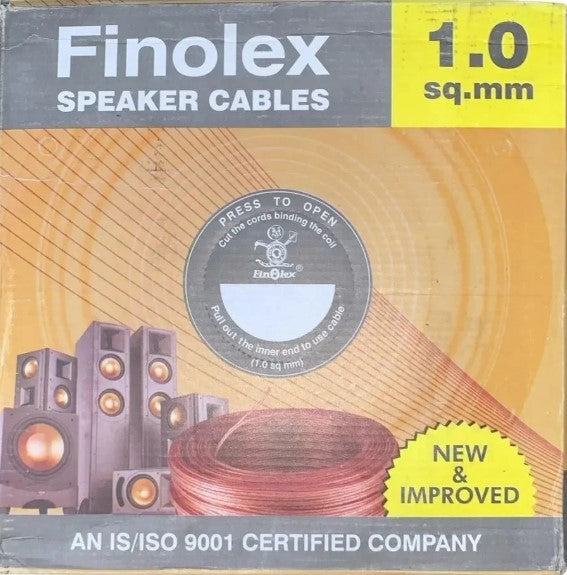 Finolex 1 SQMM TRANSPARENT SPEAKER CABLE 100 M - (100 Meters)