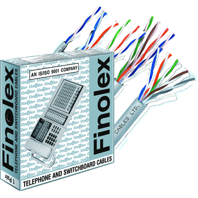 Finolex 0.5 SQMM X 2 PAIR TELEPHONE (SWITCHBOARD) POLYTHENE INSULATION PVC SHEATHED UNARMD CABLE 90mtr