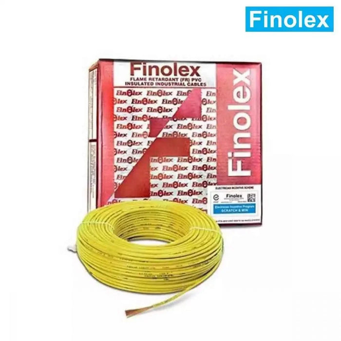 Finolex 1 SQMM 1 CORE YELLOW FR PVC INSULATED INDUSTRIAL CABLES SILVER PACK 90MTR