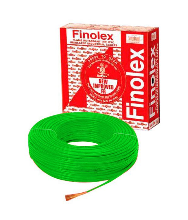 Finolex 22/.3MM 1.5 SQMM 1 CORE GREEN (180)COPPER FLEXIBLE INS. FR CABLE