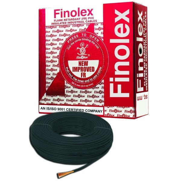 Finolex 56/.3MM 4 SQMM 1 CORE BLACK (180)COPPER FLEXIBLE INS. FR CABLE
