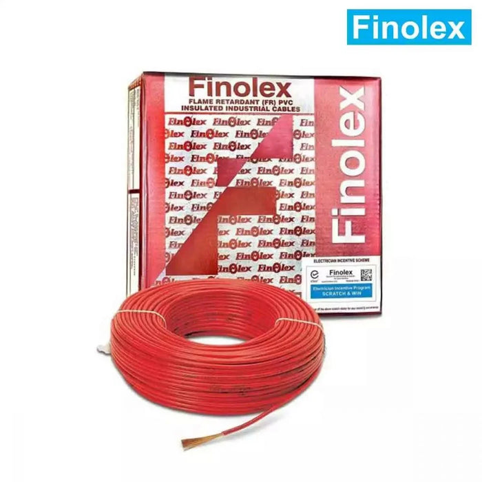Finolex 84/.3MM 6 SQMM 1 CORE RED (180)COPPER FLEXIBLE INS. FR CABLE