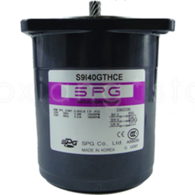 SPG Induction Motor S9I40Gthce-40 W,3 Phase,220V,Lead Wire ,50/60Hz,1500Rpm,Pinion Shaft.