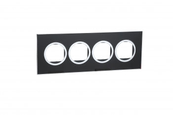 Legrand 576583 8M MIRROR FINISH BLACK ARTEOR ROUND COVER PLATS WITH FRAME