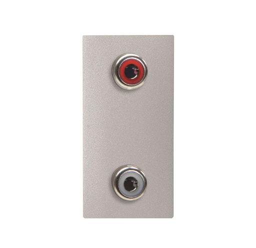 ABB Zenit 2x RCA connection unit 1M Silver 2CLA215520N1302