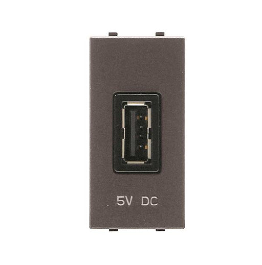 ABB Zenit USB charger 750mA 1 gang 1M Anthracite 2CLA218500N1802