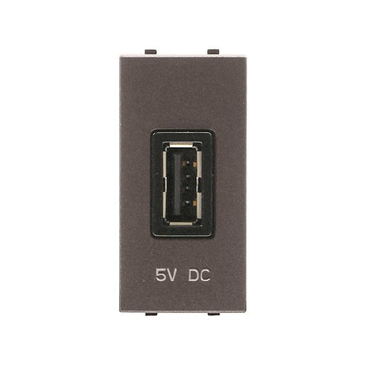 ABB Zenit USB charger 2.000mA 1 gang 1M Anthracite 2CLA218520N1802