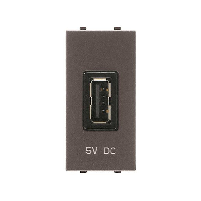 ABB Zenit USB charger 2.000mA 1 gang 1M Anthracite 2CLA218520N1802