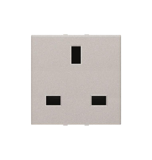 ABB Zenit British standard socket outlet 2M Silver 2CLA223700N1302