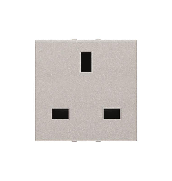 ABB Zenit British standard socket outlet 2M Silver 2CLA223700N1302