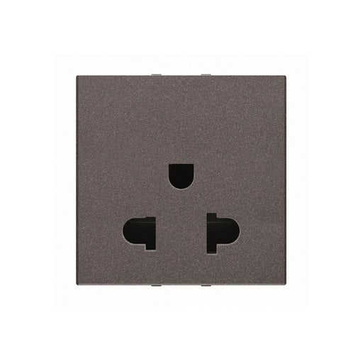 ABB Zenit Euro American earthed socket outlet 2M Anthracite 2CLA223800N1802