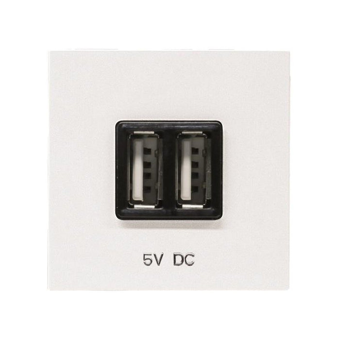 ABB Zenit USB charger 1.500mA 2 gang 2M White 2CLA228500N1102