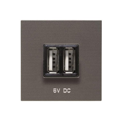 ABB Zenit USB charger 1.500mA 2 gang 2M Anthracite 2CLA228500N1802