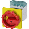 Siemens 3LD20540TK53 emergency switching off switch 3 pole 16 A 7.5 kW front mounted rotary operating mechanism Red yellow