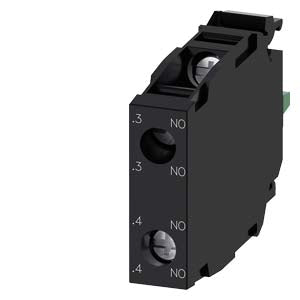 Siemens 3SU14001AA101DA0 CONTACT MODULE WITH 2 NO SCREW TERMINALS FOR FRONT PLATE MOUNTING