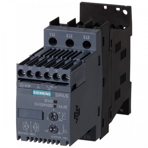 Siemens 3 6A 1 5kW 110 230V AC 2PHASE DIGITAL SOFT STRATER 3RW30131BB14