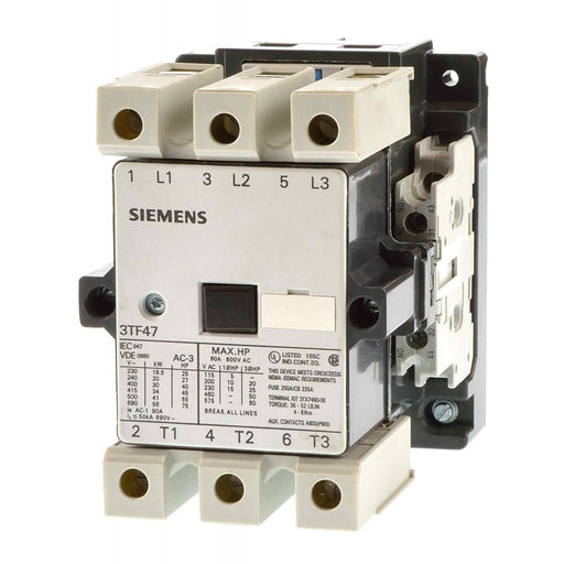Siemens Sicop 63A 110V 2NO 2NC Triple Pole Contactor, 3TF47020AF0ZA01