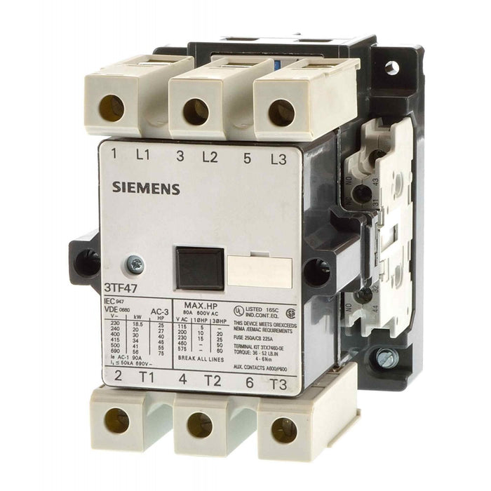 Siemens Sicop 63A 110V 2NO 2NC Triple Pole Contactor, 3TF47020AF0ZA01