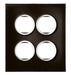 Legrand 575943 2*4M MIRROR FINISH BLACK ARTEOR ROUND COVER PLATS WITH FRAME