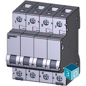 Siemens 5SL44057RC Miniature Circuit Breaker (MCB) 4 Pole C Curve Type 0.5 A