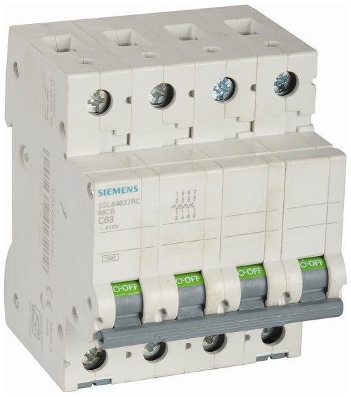 Siemens 5SL44087RC 8A FOUR POLE 10kA WITH "C" CHARACTERISTICS BETAGARD MCB