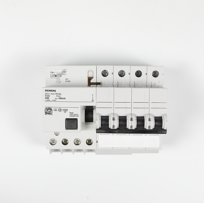 Siemens 5SU14447RC63 63A 4P 100mA 10KABETAGARD RCBO C 415VAC 50.60HZ