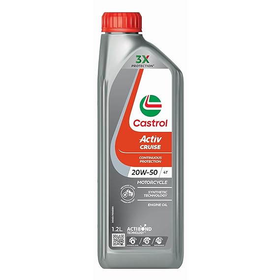 Castrol Activ Cruise 20W-50 4T Engine Oil for Bikes (1.2 Ltr)