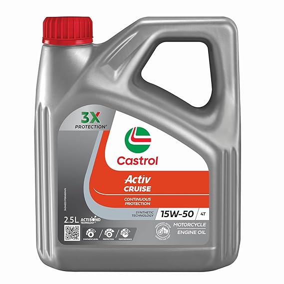Castrol Activ Cruise 15W-50 4T Engine Oil for Bikes (2.5 Ltr)
